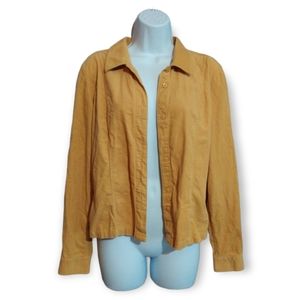 Christopher & Banks Mustard Yellow Mini Corduroy Jacket sz S